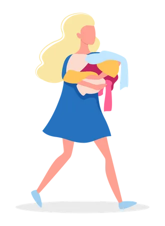 Woman with clothes  Illustration