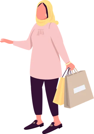 Woman with clothing bags Illustration