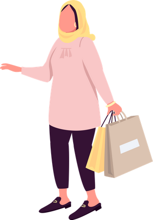 Woman with clothing bags  Illustration