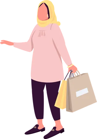 Woman with clothing bags  Illustration