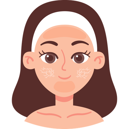 Woman with combination skin  Illustration