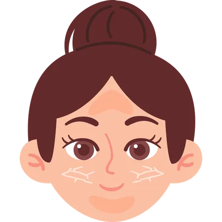 Woman with combination skin  Illustration
