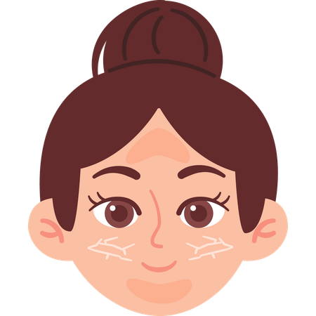 Woman with combination skin  Illustration