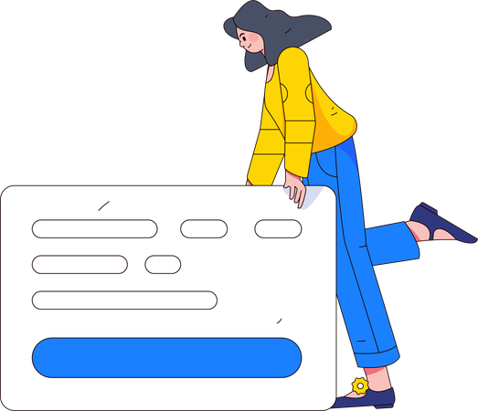 Woman with credit card  Illustration