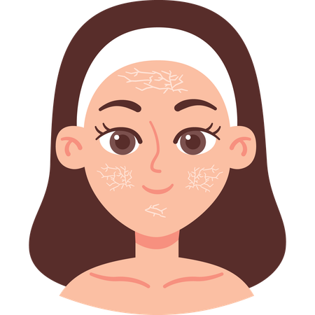 Woman with Dry Skin  Illustration