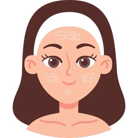 Woman with Dry Skin  Illustration