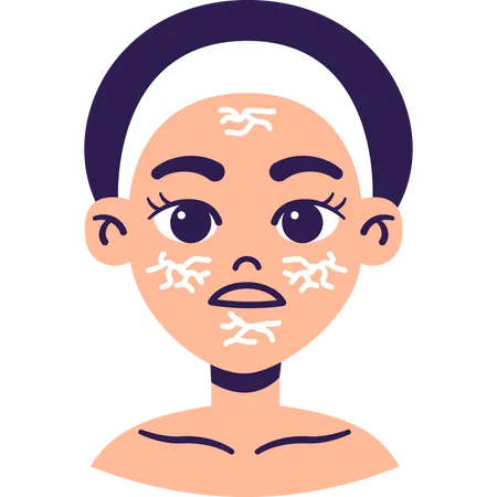 Woman with Dry Skin  Illustration