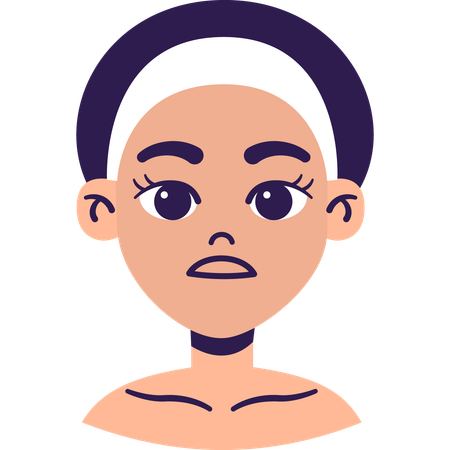 Woman with Dull Skin  イラスト