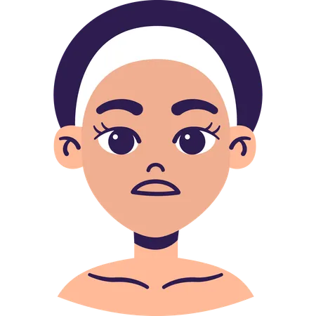 Woman with Dull Skin  Illustration