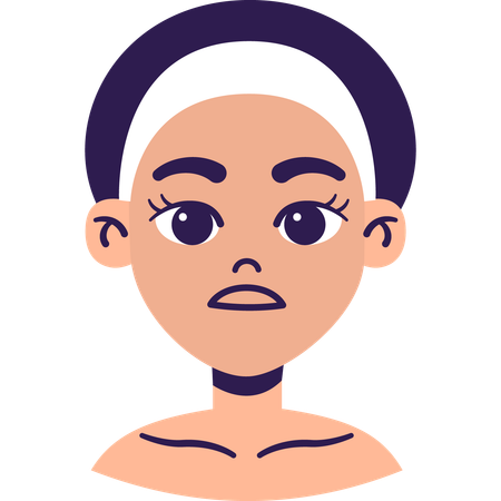 Woman with Dull Skin  Illustration