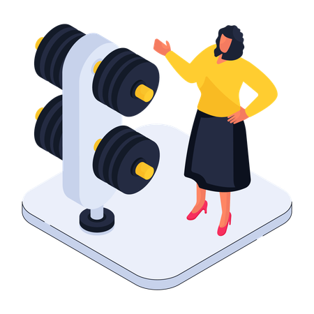 Woman with dumbbell  Illustration