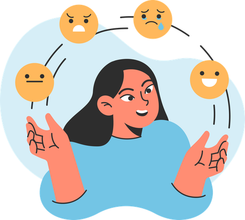Woman with Emotion level  Illustration