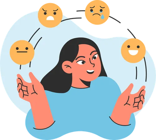 Woman with Emotion level  Illustration