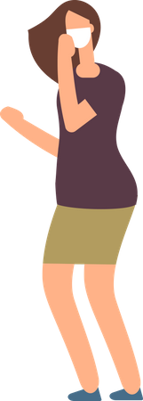 Woman With Facemask Illustration