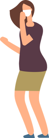 Woman With Facemask  Illustration