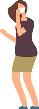 Woman With Facemask  Illustration