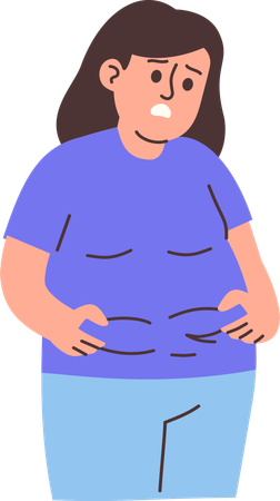 Woman with Fat Belly  Illustration