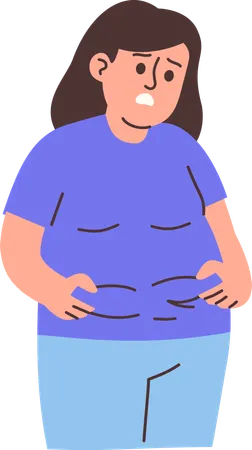 Woman with Fat Belly  Illustration