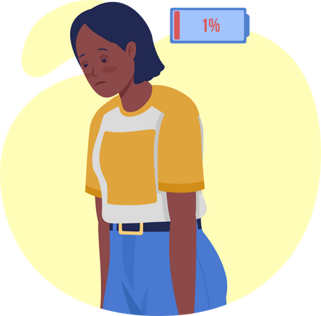 Woman with fatigue  Illustration
