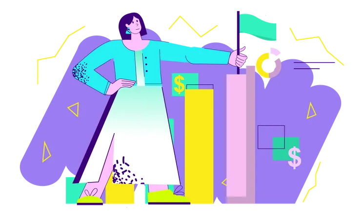 Woman with financial goal  Illustration
