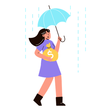 Woman with financial security Illustration