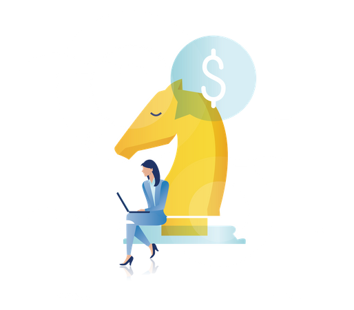 Woman with financial strategy  Illustration