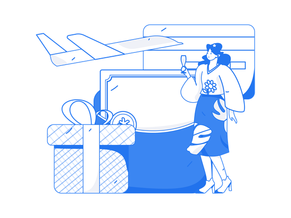Woman with gift box  Illustration