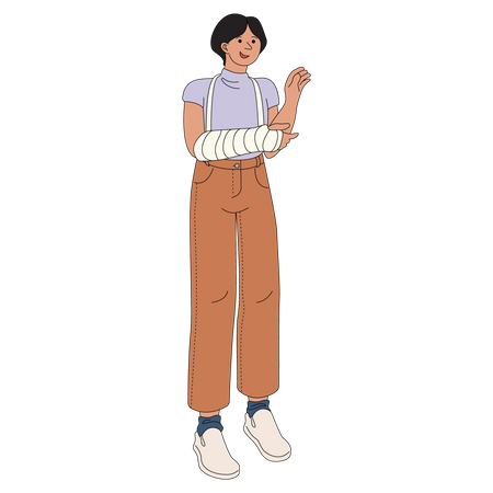 Woman with hand broken  Illustration