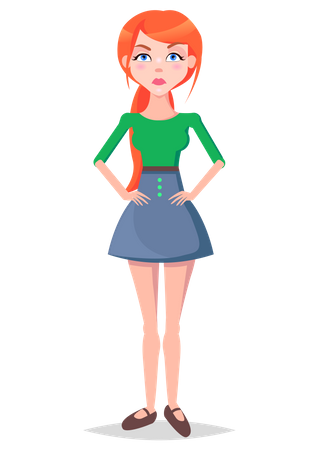 Woman with Hands on Waist  Illustration