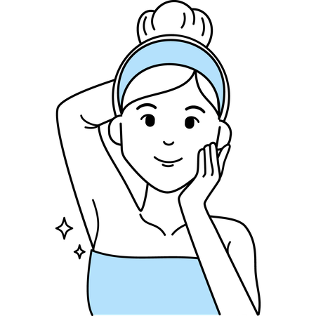 Woman with Healthy Armpit Skin  イラスト