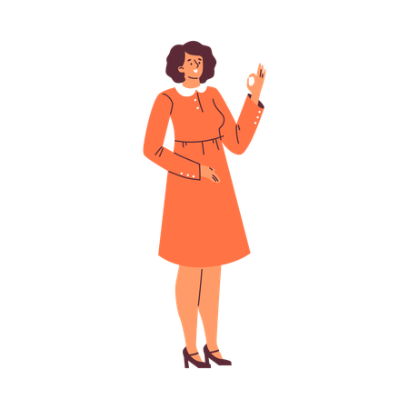 Woman with hearing loss uses sign language  Illustration