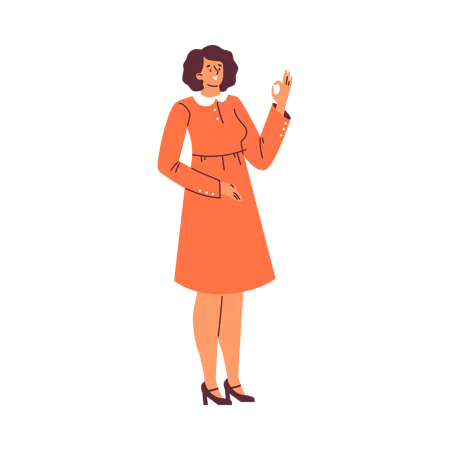 Woman with hearing loss uses sign language  Illustration