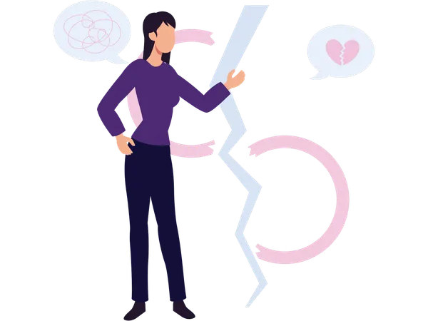 Woman with heart failure  Illustration