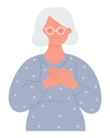 Woman With Heart Pain  Illustration