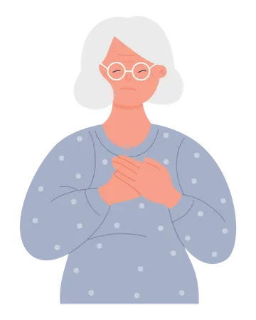 Woman With Heart Pain  Illustration