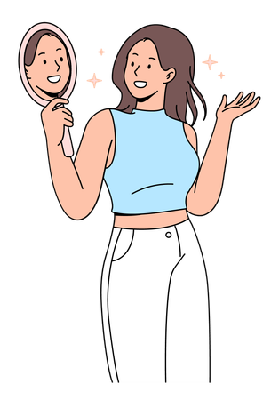 Woman with high self esteem  Illustration