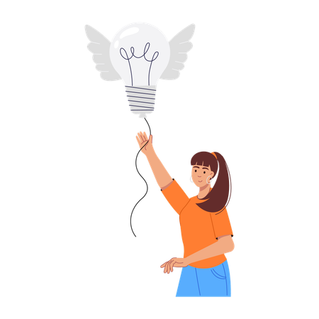 Woman With Idea Creation  Illustration