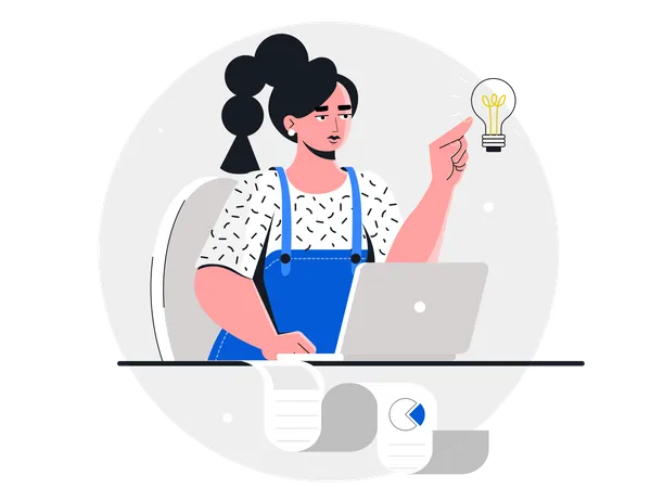 Woman with innovative idea  Illustration