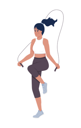 Woman with jumping rope Illustration
