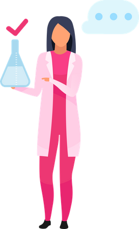 Woman with lab flask  Illustration