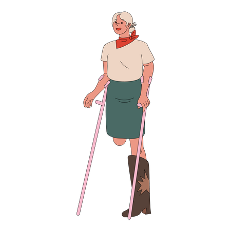 Woman with leg disability  Illustration