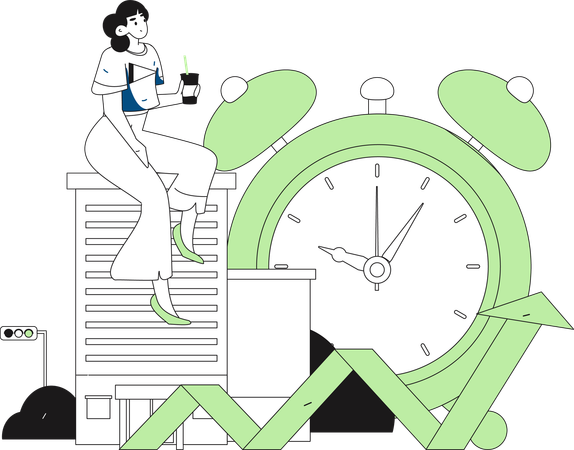 Woman with loan repayment day  Illustration