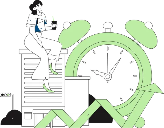 Woman with loan repayment day  Illustration