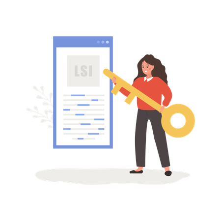 Woman with Lsi keyword  Illustration