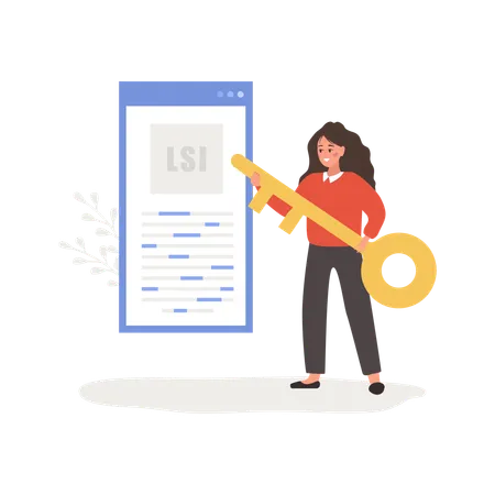 Woman with Lsi keyword  Illustration