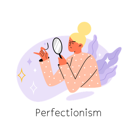 Woman with magnifying glass  Illustration