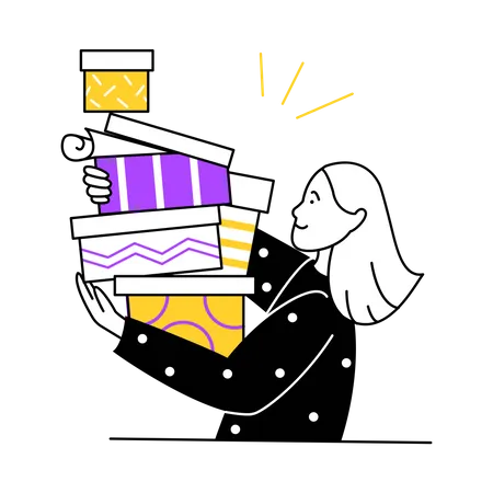 Woman with many gifts Illustration