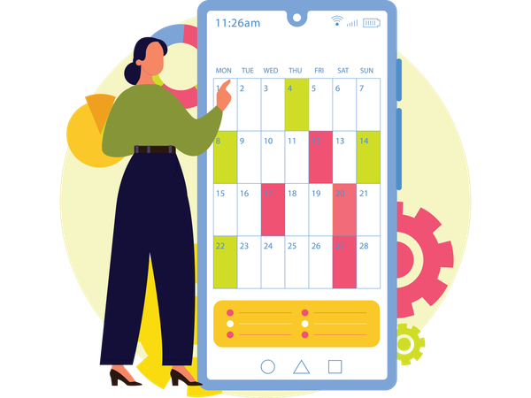 Woman with Marketing Plan  Illustration