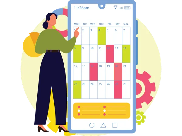 Woman with Marketing Plan  Illustration