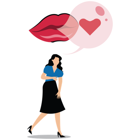 Woman with marketing strategy  Illustration